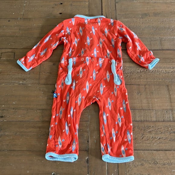 Kickee pants orange canoe bamboo back flap romper - Picture 4 of 4